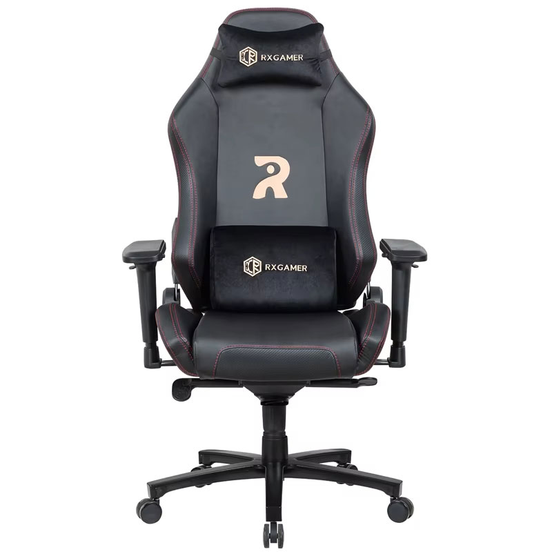 Large size premium high backrest rotating office gaming chair with comfortable leather metal backrest and black cooling function