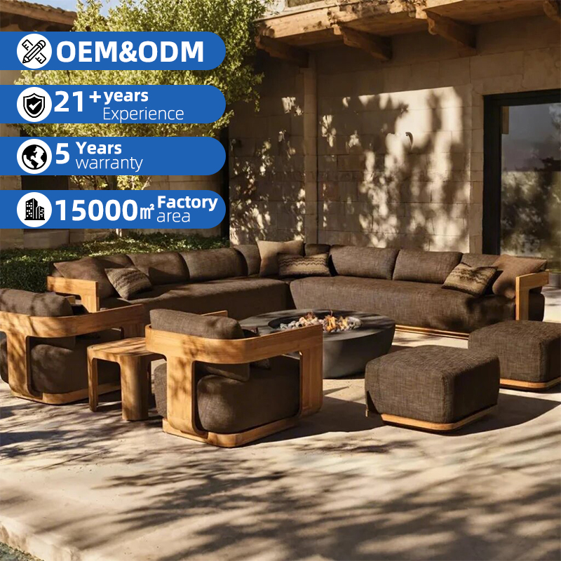 Teak Outdoor Furniture Combination Sofa Set Garden Teak Sofa Set Courtyard Garden Hotel Apartment