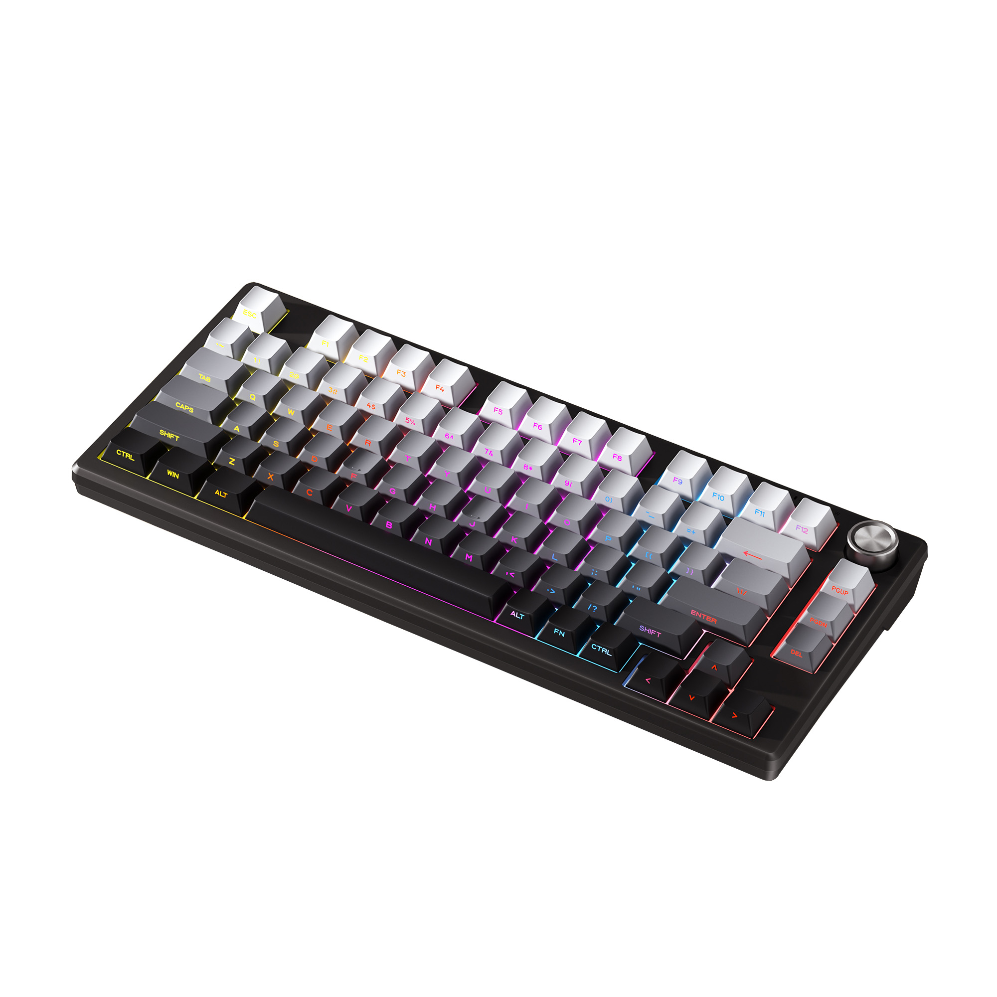 Brand new 75% RGB backlit mechanical feel USB wired keyboard multifunctional button knob 19 key anti ghosting