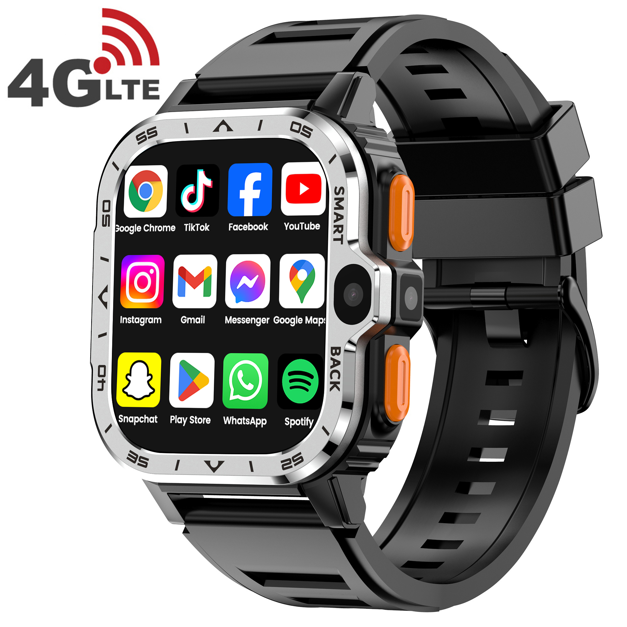 VALDUS 4G Android Phone Smart Watch S8 Super S9 SIM Card Mobile Global Positioning System Wireless Dual Camera Men's Fashion Men's PGD Smart Watch
