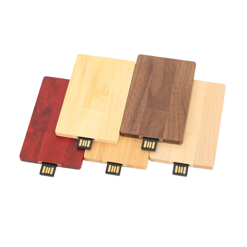 Wooden bamboo credit card USB flash drive 2.0 flash drive memory stick USB flash drive pen drive promotion gift printing 2GB 4GB 8GB 16GB 32GB wooden